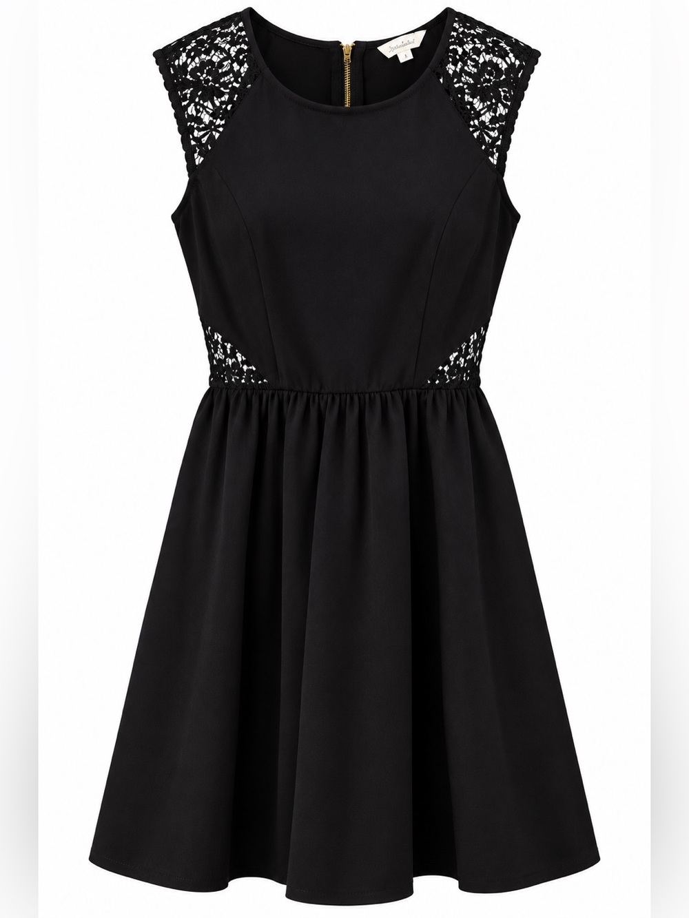 Women's Black Lace Cap-Sleeve Dress